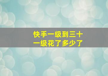 快手一级到三十一级花了多少了