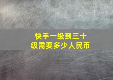 快手一级到三十级需要多少人民币