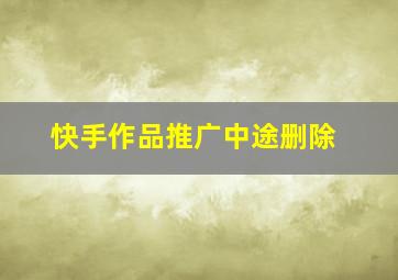 快手作品推广中途删除