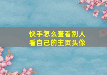 快手怎么查看别人看自己的主页头像