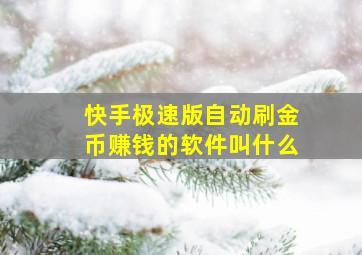 快手极速版自动刷金币赚钱的软件叫什么