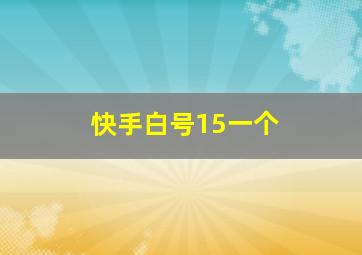 快手白号15一个