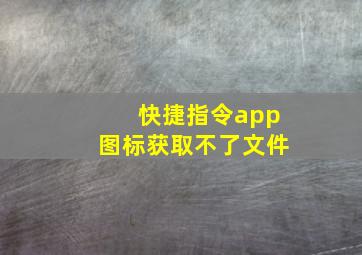 快捷指令app图标获取不了文件