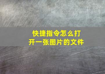 快捷指令怎么打开一张图片的文件