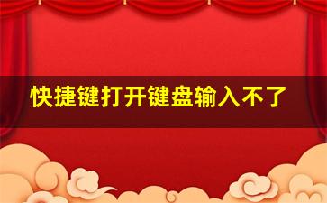 快捷键打开键盘输入不了