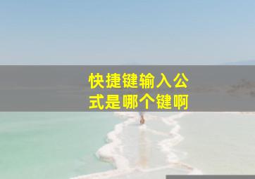 快捷键输入公式是哪个键啊