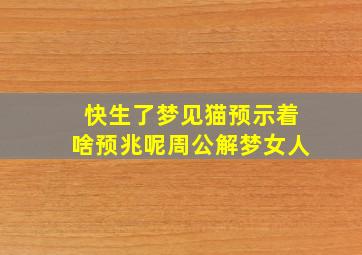 快生了梦见猫预示着啥预兆呢周公解梦女人