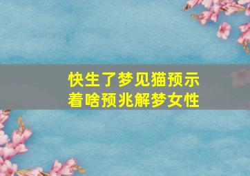 快生了梦见猫预示着啥预兆解梦女性