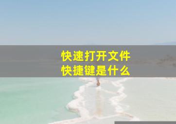 快速打开文件快捷键是什么