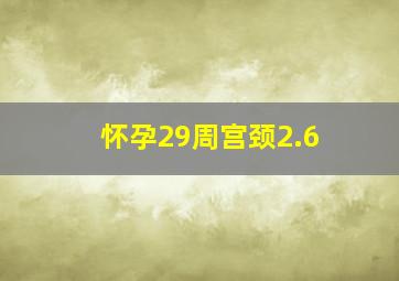 怀孕29周宫颈2.6