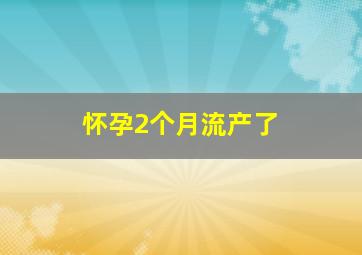 怀孕2个月流产了