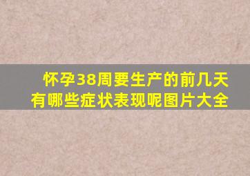 怀孕38周要生产的前几天有哪些症状表现呢图片大全