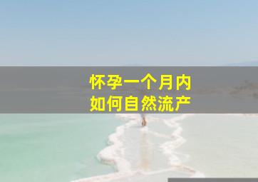 怀孕一个月内如何自然流产