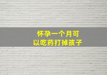 怀孕一个月可以吃药打掉孩子