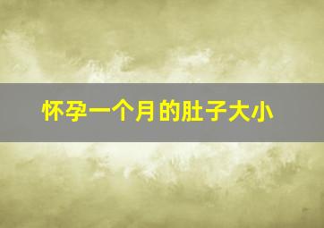 怀孕一个月的肚子大小