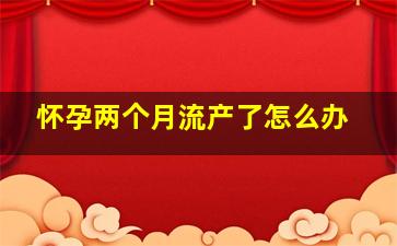 怀孕两个月流产了怎么办