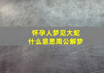 怀孕人梦见大蛇什么意思周公解梦