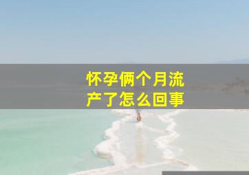 怀孕俩个月流产了怎么回事