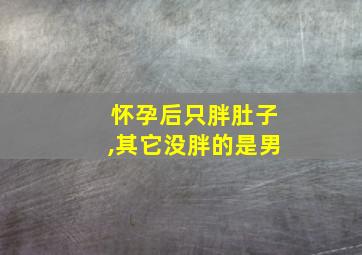 怀孕后只胖肚子,其它没胖的是男