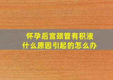 怀孕后宫颈管有积液什么原因引起的怎么办