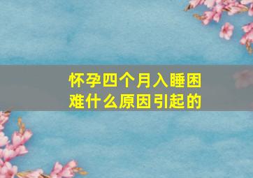 怀孕四个月入睡困难什么原因引起的