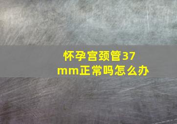 怀孕宫颈管37mm正常吗怎么办