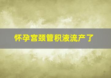 怀孕宫颈管积液流产了