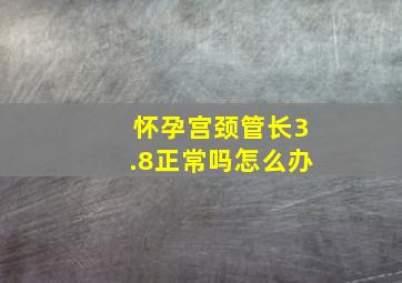 怀孕宫颈管长3.8正常吗怎么办