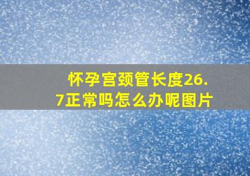 怀孕宫颈管长度26.7正常吗怎么办呢图片