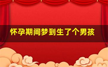 怀孕期间梦到生了个男孩