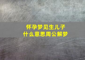 怀孕梦见生儿子什么意思周公解梦