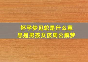 怀孕梦见蛇是什么意思是男孩女孩周公解梦