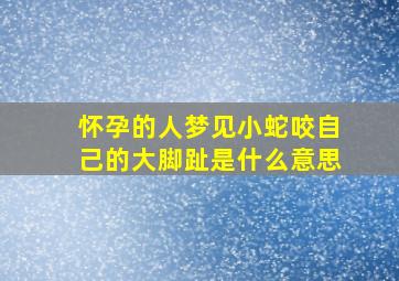 怀孕的人梦见小蛇咬自己的大脚趾是什么意思