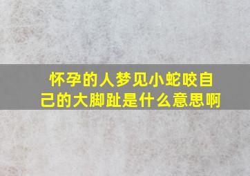 怀孕的人梦见小蛇咬自己的大脚趾是什么意思啊