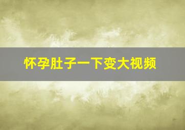 怀孕肚子一下变大视频