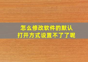 怎么修改软件的默认打开方式设置不了了呢