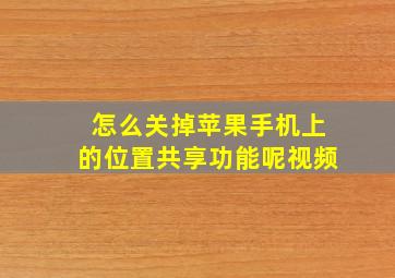 怎么关掉苹果手机上的位置共享功能呢视频