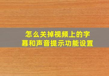 怎么关掉视频上的字幕和声音提示功能设置