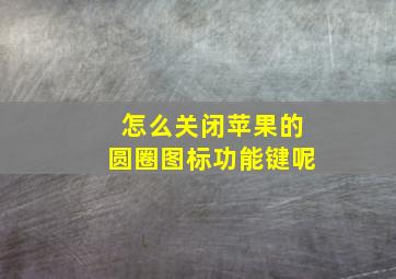 怎么关闭苹果的圆圈图标功能键呢