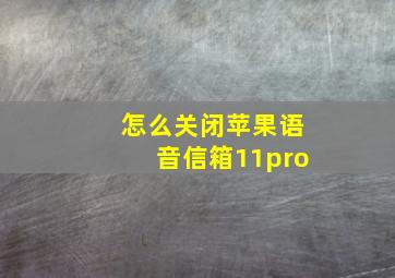 怎么关闭苹果语音信箱11pro