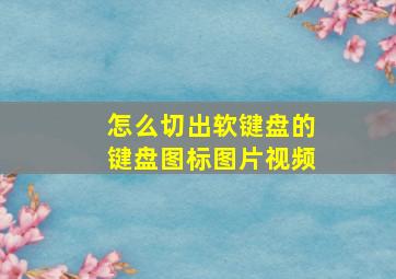 怎么切出软键盘的键盘图标图片视频