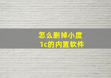 怎么删掉小度1c的内置软件