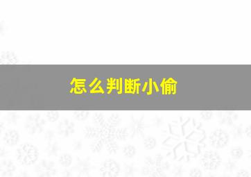 怎么判断小偷