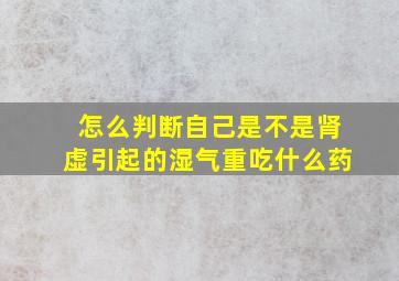 怎么判断自己是不是肾虚引起的湿气重吃什么药