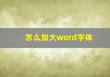 怎么加大word字体