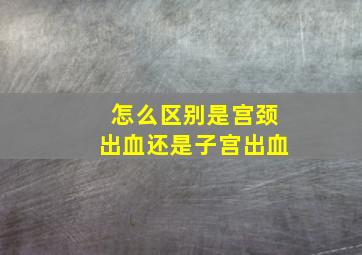 怎么区别是宫颈出血还是子宫出血