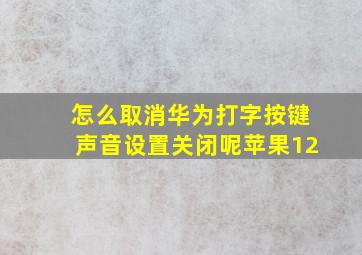 怎么取消华为打字按键声音设置关闭呢苹果12