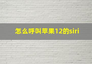 怎么呼叫苹果12的siri