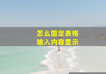 怎么固定表格输入内容显示