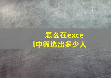 怎么在excel中筛选出多少人